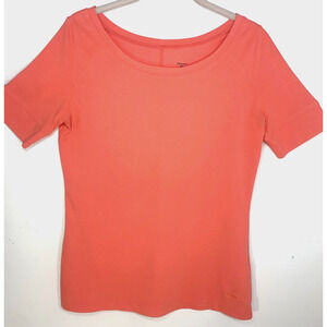 Patagonia Vitaliti Top Small Coral Orange SS Boat Neck Tee T-Shirt 53460 EUC